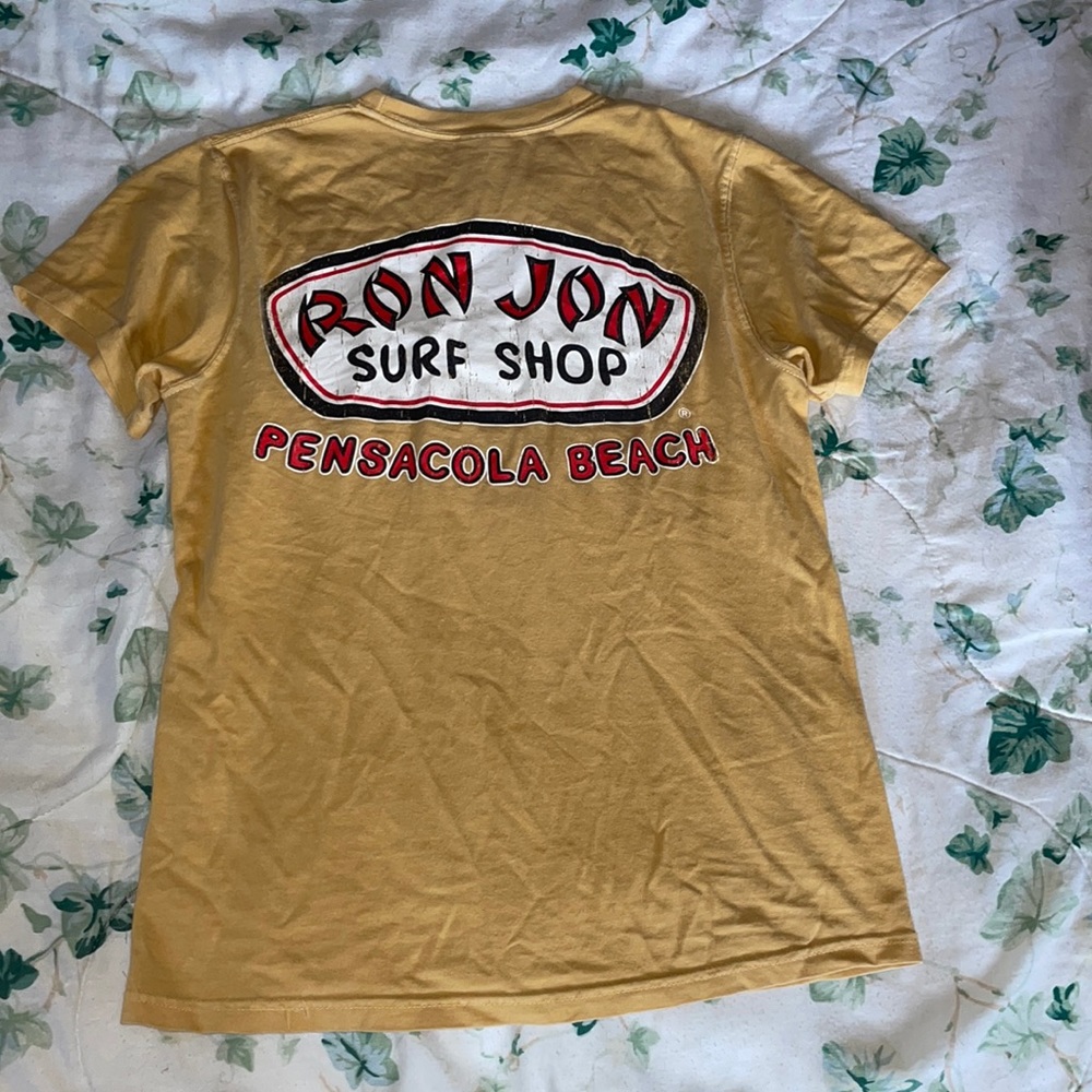 Yellow Ron Jon small t-shirt. Had for about a year and haven’t worn it too often